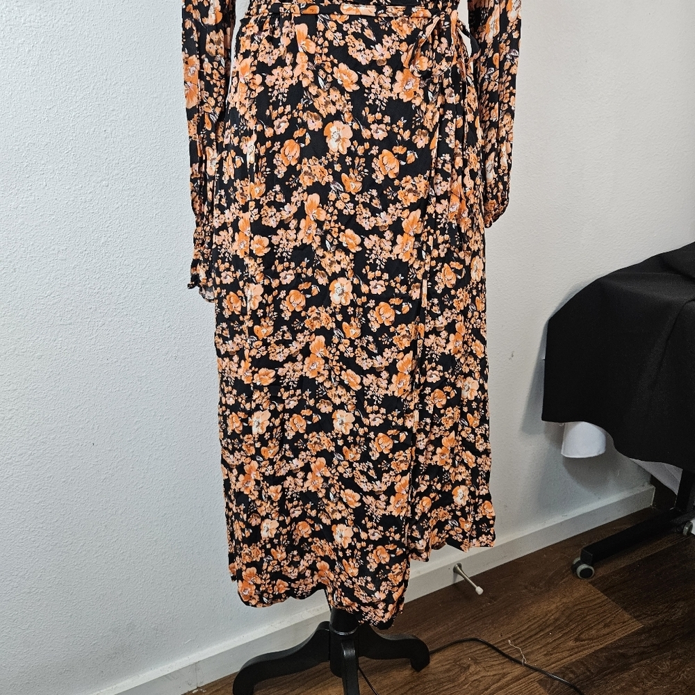 BAUM UND PFERDGARTEN Annamy Wrap Dress in Orange Size 36 US 6 - Picture 7 of 12